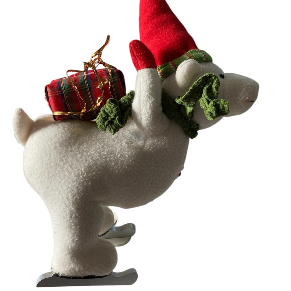 Christmas Decoration Stuffed Bear on Iceskates 14”